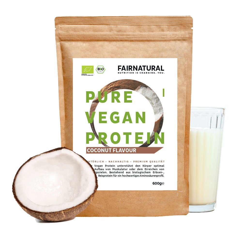 Organic vegan protein powder coconut without soy