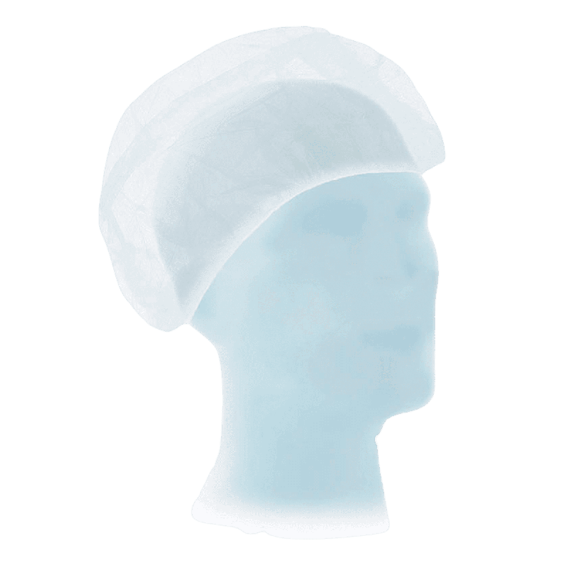 A transparent image of a mannequin head with a white Meditrade Suavel® Astrid nurse cap, typically worn by nurses in hospitals, against a green background. The head and cap have a slightly shiny texture.